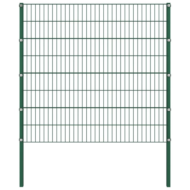 vidaXL Pannello di Recinzione con Pali in Ferro 1,7x1,6 m Verde
