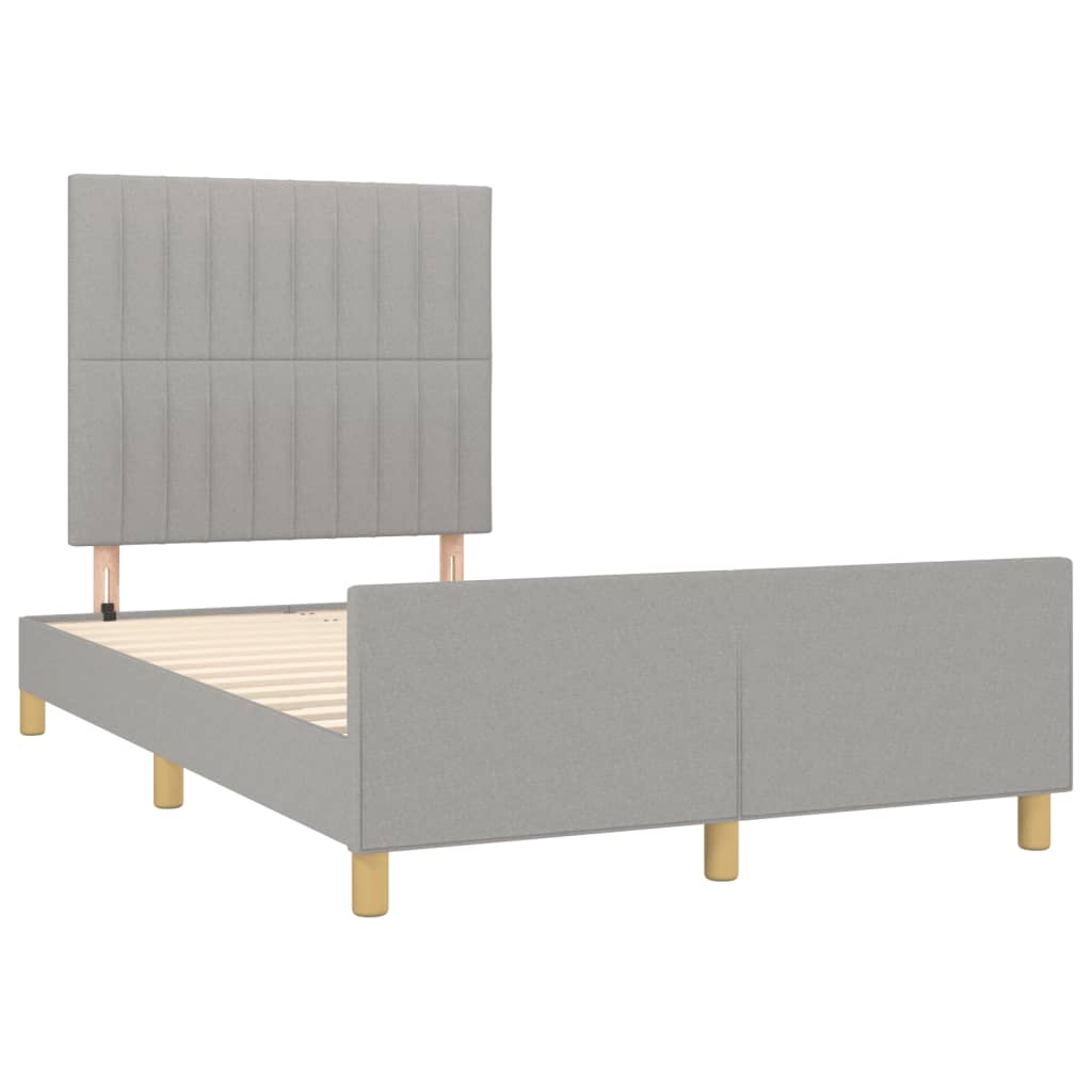 Cadre de lit sans matelas gris clair 120 x 200 cm tissu - 4