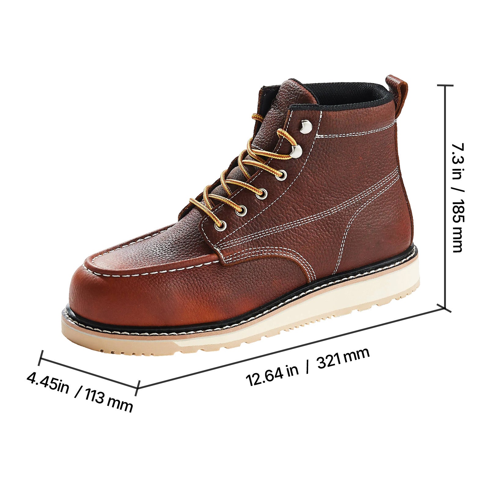 UK Taille SucceBuy 9,5 Bottes de travail embout acier,mocassin imperméable,antidérapantes,semelle EVA légère - 2
