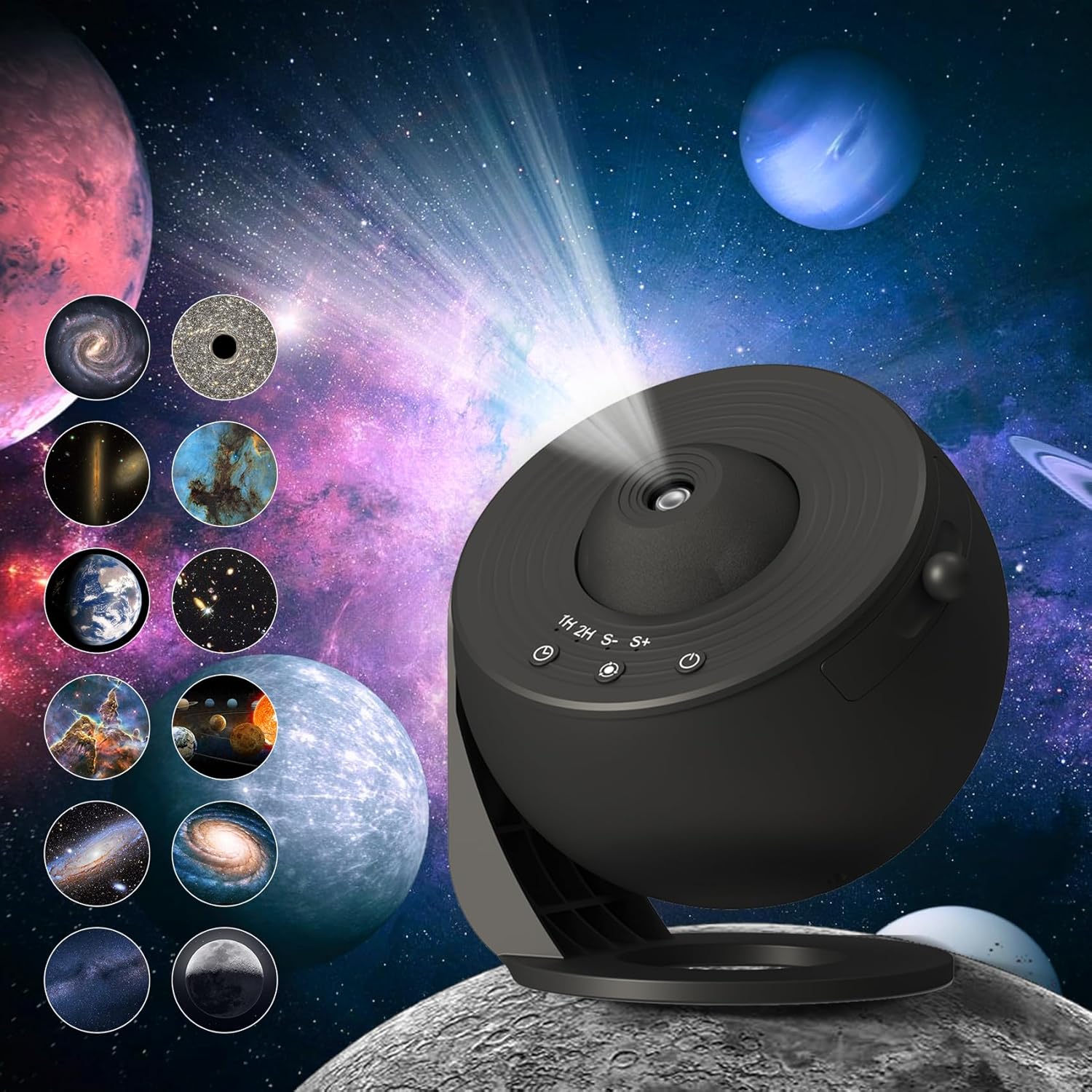 Projektor Galaxy do sypialni, projektor gwiazd z obrazem HD, lampa Starry Sky, czarny