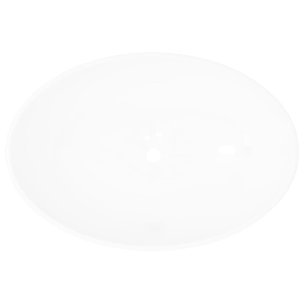 Lavabo en forme ovale Céramique 40 x 33 cm Blanc vidaXL - 4