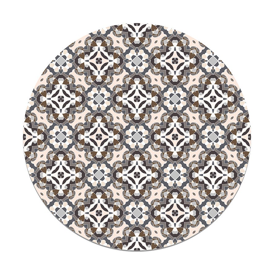 Panorama alfombra vinílica - alfombra de vinilo cocina, habitación, pasillo - decoración hogar - redonda hidráulico oriental gris 190x190 cm