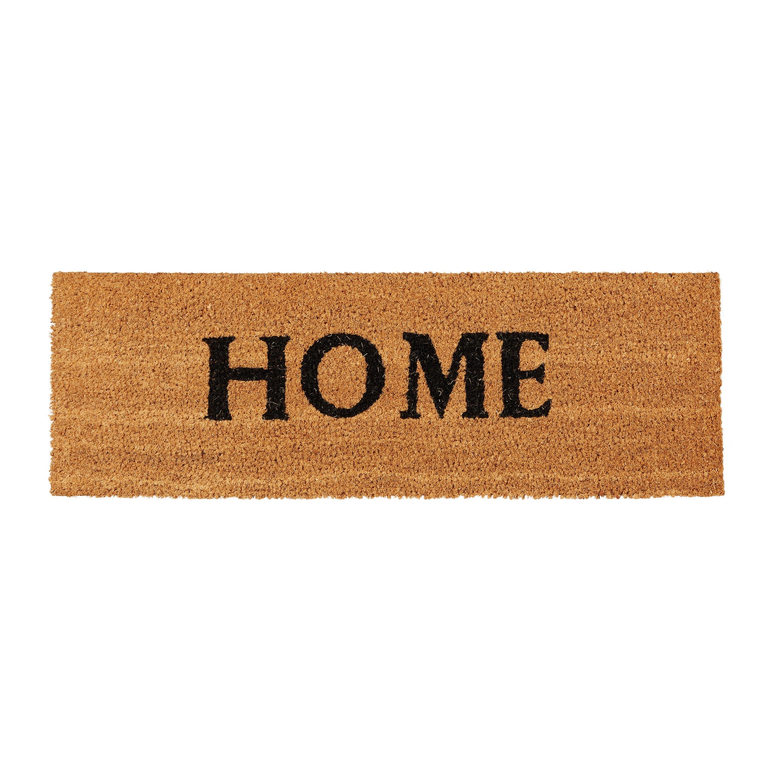 Relaxdays  felpudo home para la entrada del hogar, 1.5 x 75 x 25 cm, fibra de coco y pvc, antideslizante, color natural