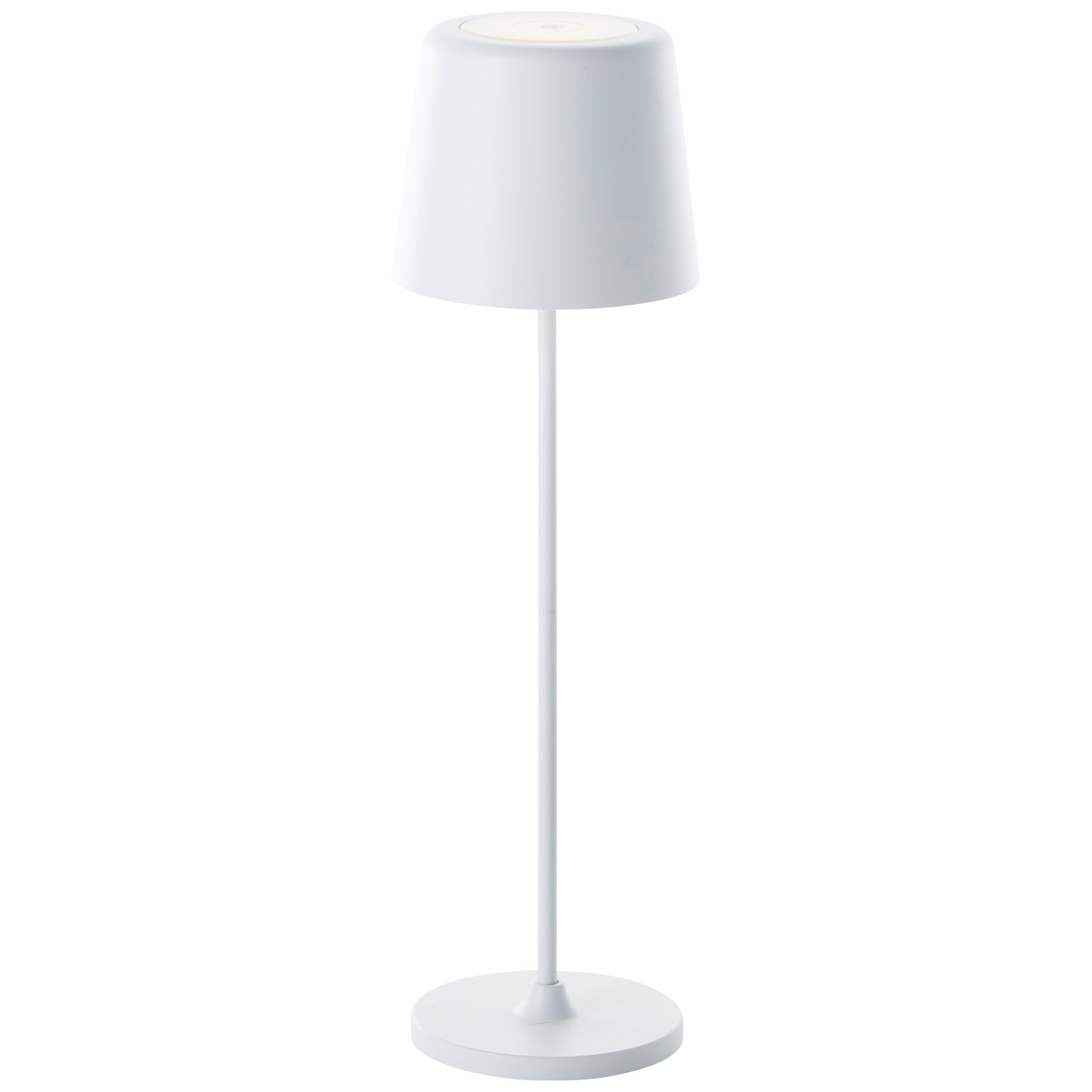 Lampa stołowa ogrodowa LED Brilliant Kaami, 37 cm, matowy biały metal/drewno, zintegrowana dioda LED 2 W - 5