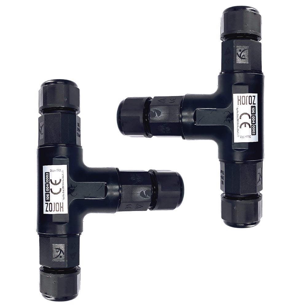 2x Mufa hermetyczna konektor kablowy, IP68, trójnik, 0.5-2.5mm², 16A, 250V HOROZ