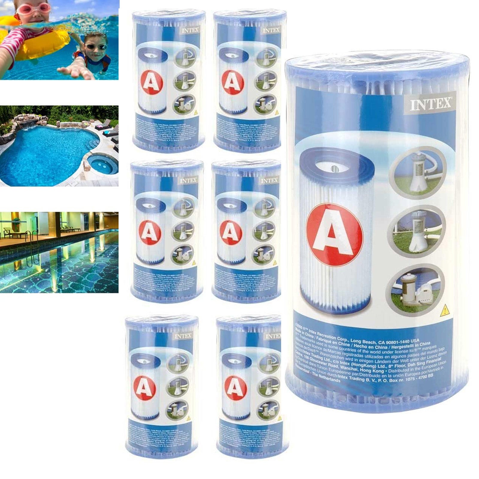 Lot De 4 Cartouches Filtrantes Pour Intex Type D VII, Cartouche De