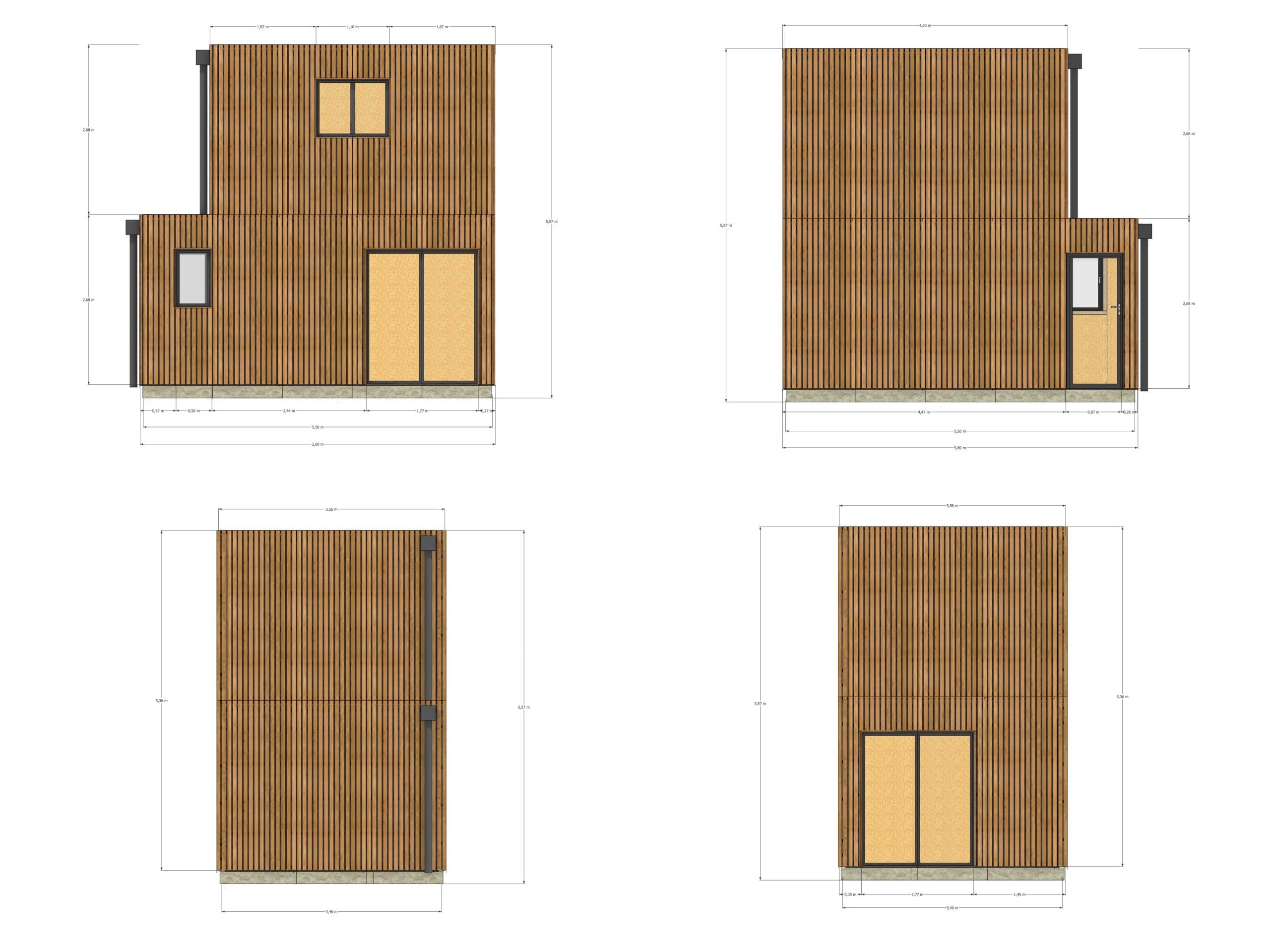 Studio de jardin 4 saisons en bois 5,5 x 3,5 x 2,7 m / isolation RE2020 avec mezzanine et terrasse / menuiseries alu k-line - 4