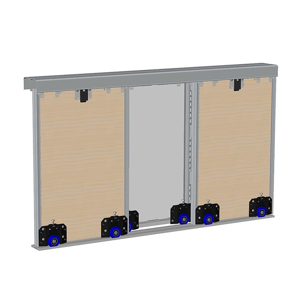 Kit SLID'UP 280 aluminium anodisé bronze pour 3 portes de placard coulissantes 18 mm - rail 3 m - 50 kg - 4
