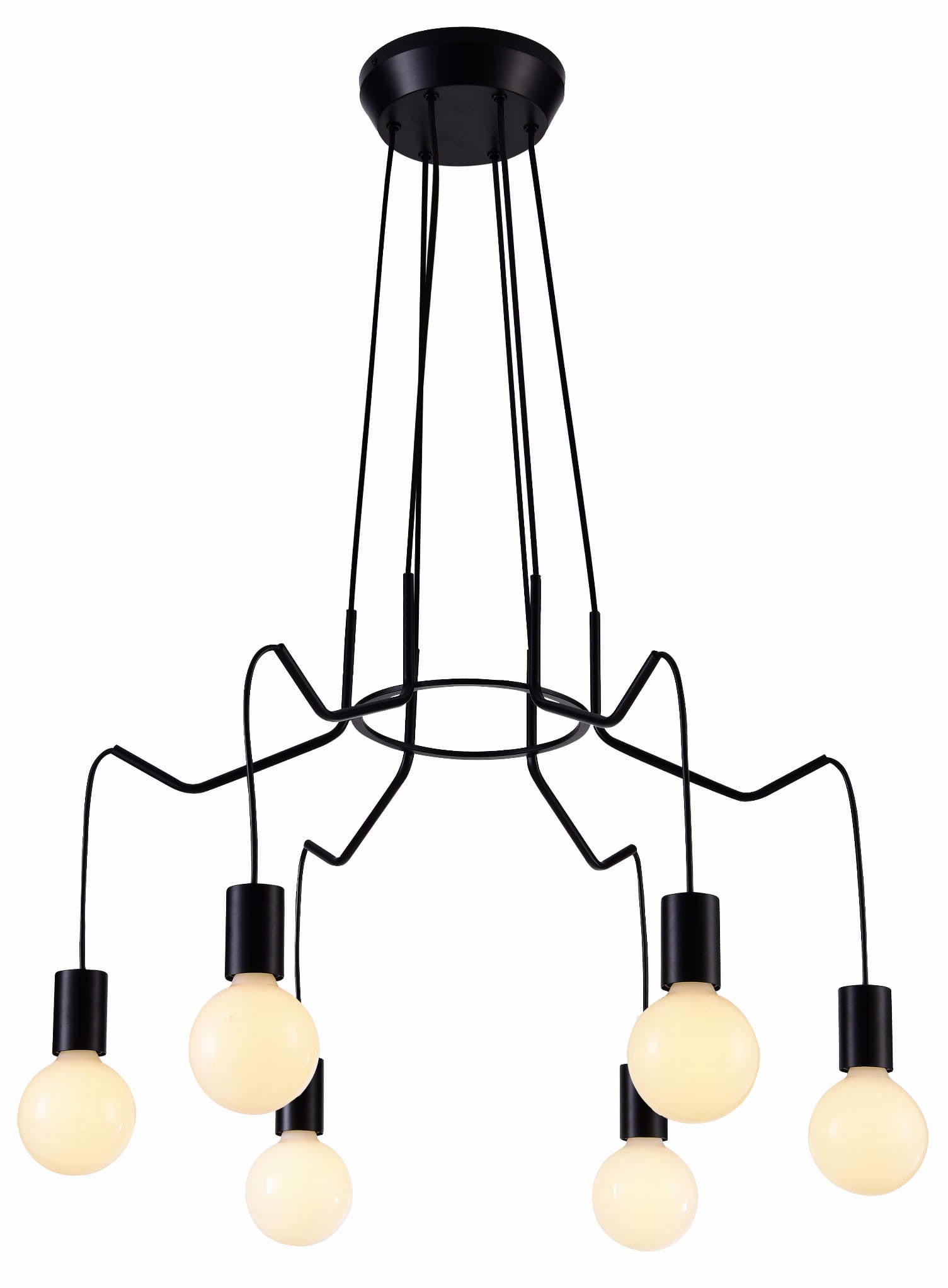 Lampa wisząca Basso czarna 6xE27x40W wym: 100 x 71 x 71 cm metal Candellux
