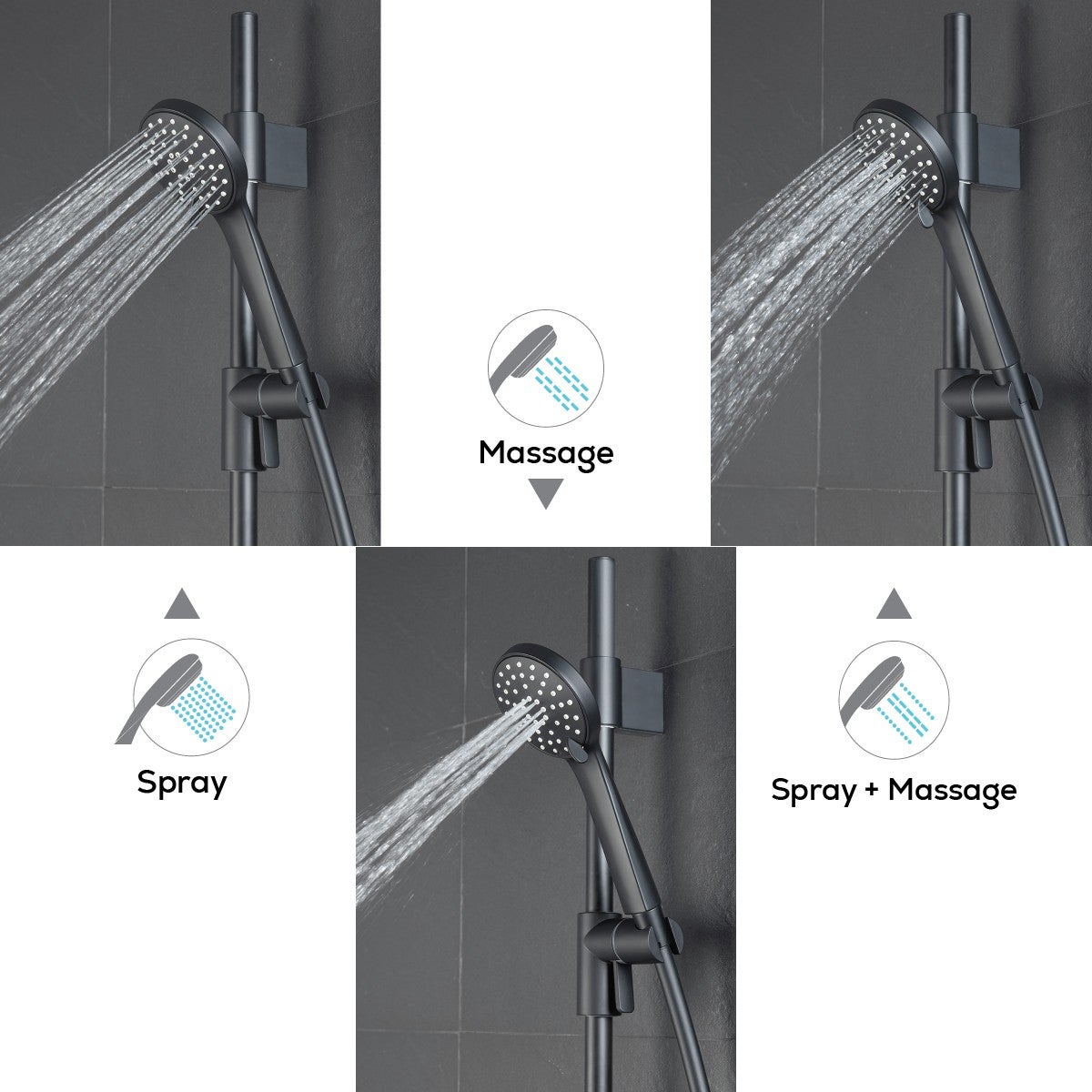 Kit de douche Noir Mat ARIA - 3