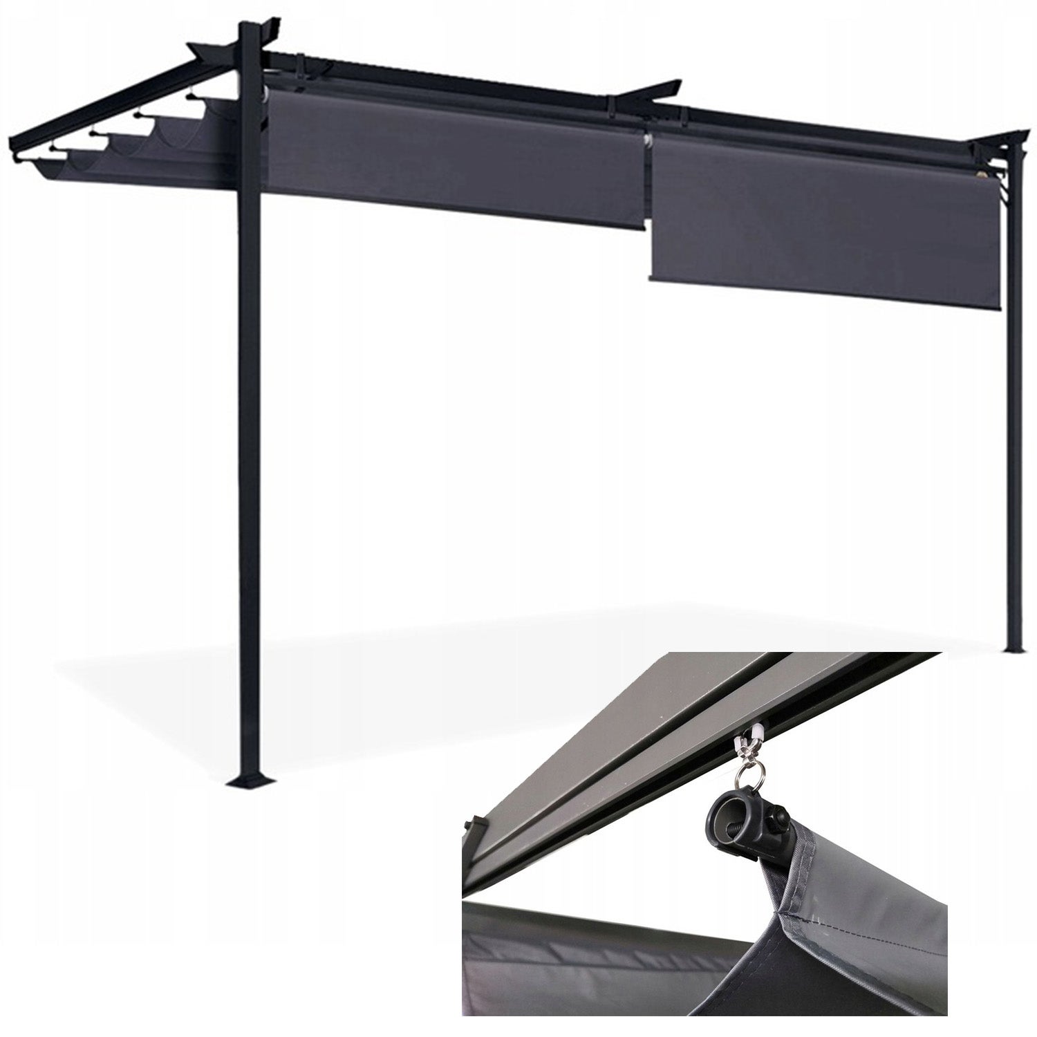 Pergola Tarasowa Hardmaister Ogrodowa Przyścienna Zadaszenie 4x2,7m 4x3 Rolety 1 szt