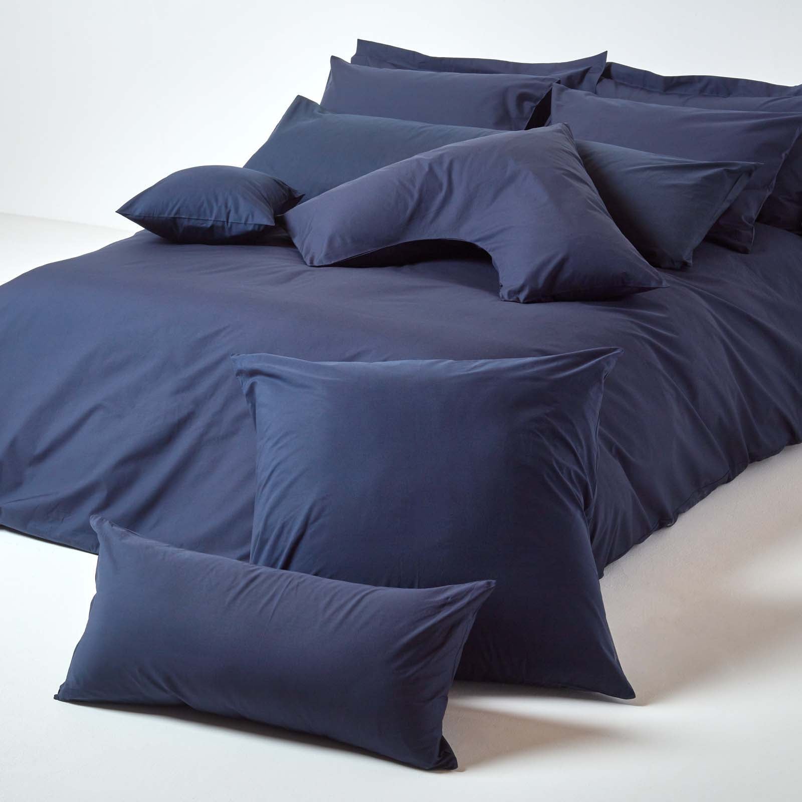 Homescapes Taie d'oreiller Bleu Marine 100% coton Egyptien 200 fils 40 x 80 cm - 4