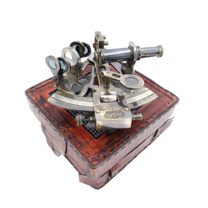 Sekstant Mosiężny w Pudełku Skórzanym - NC1514B