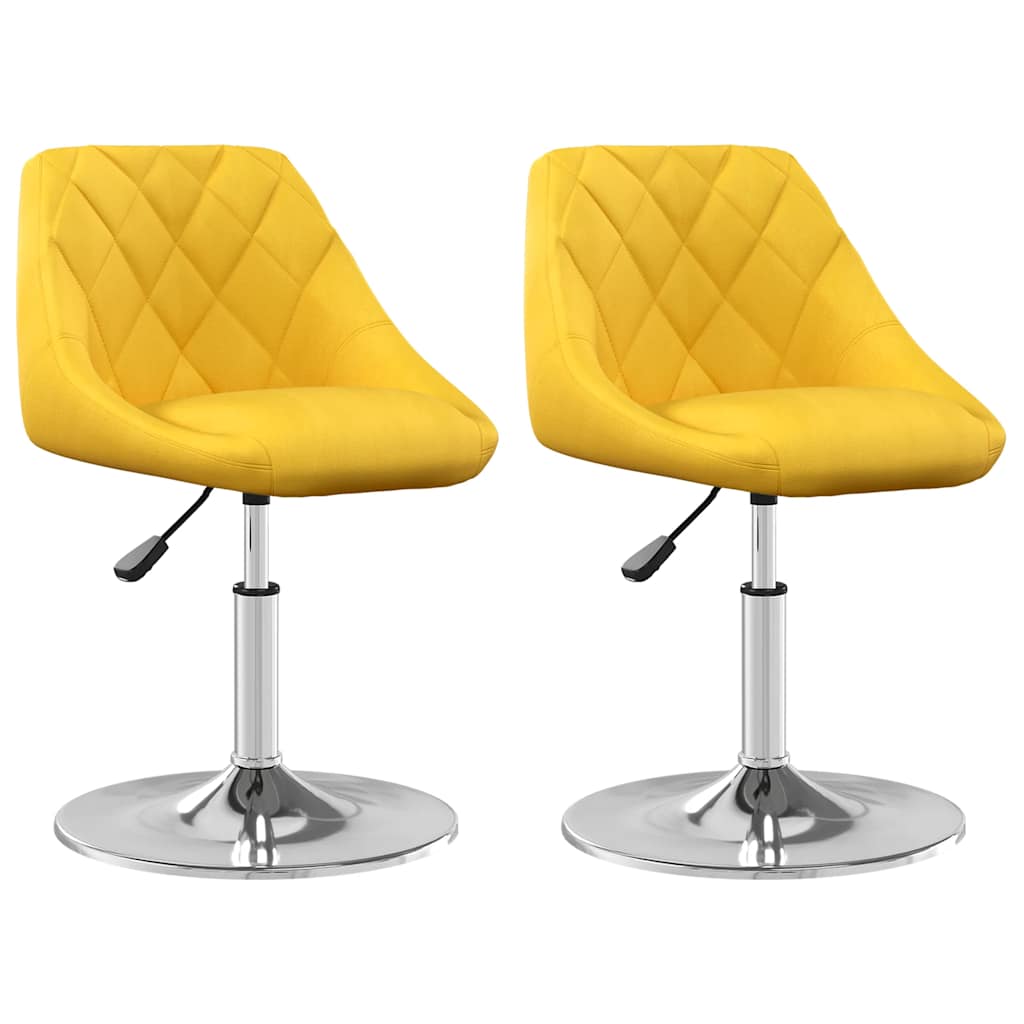 Chaises à manger pivotantes lot de 2 jaune moutarde velours vidaXL - 2