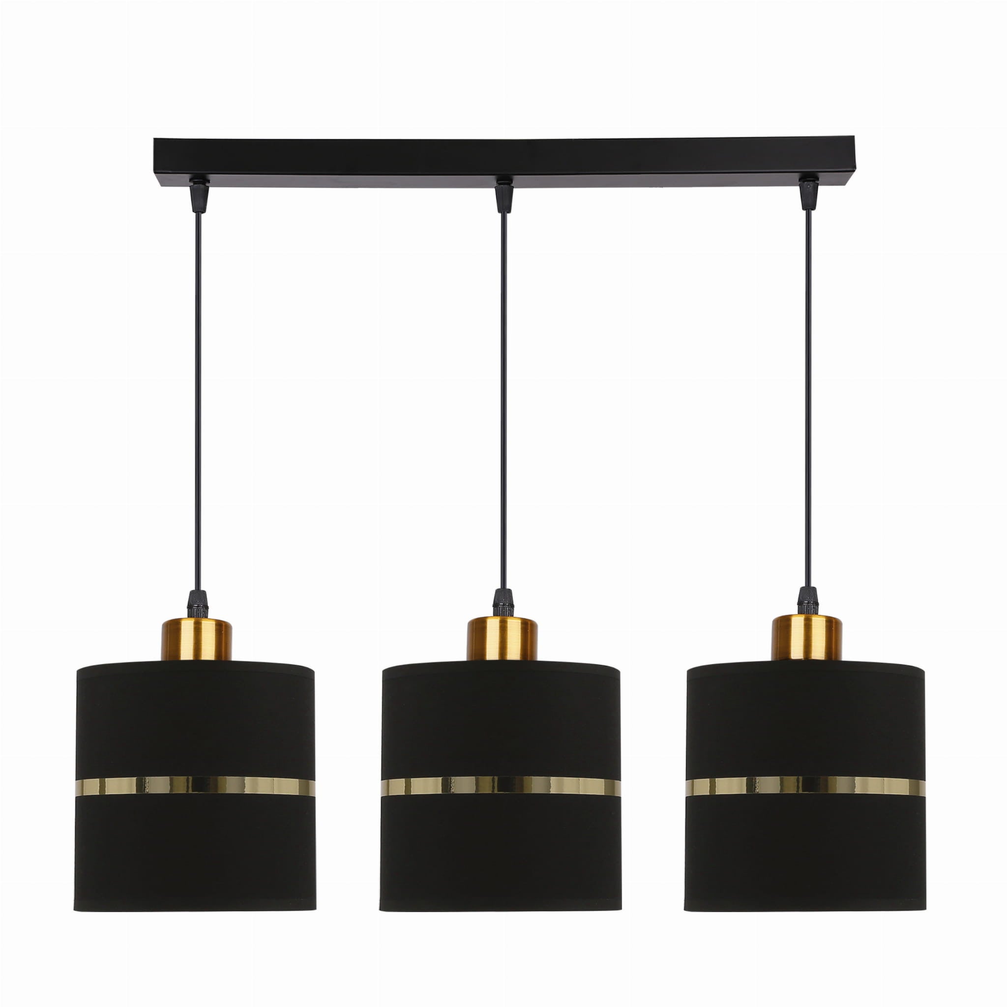 Lampa wisząca Assam czarno-mosiężny 3xE27x60W wym: 90 x 65 x 15 cm tkanina Candellux