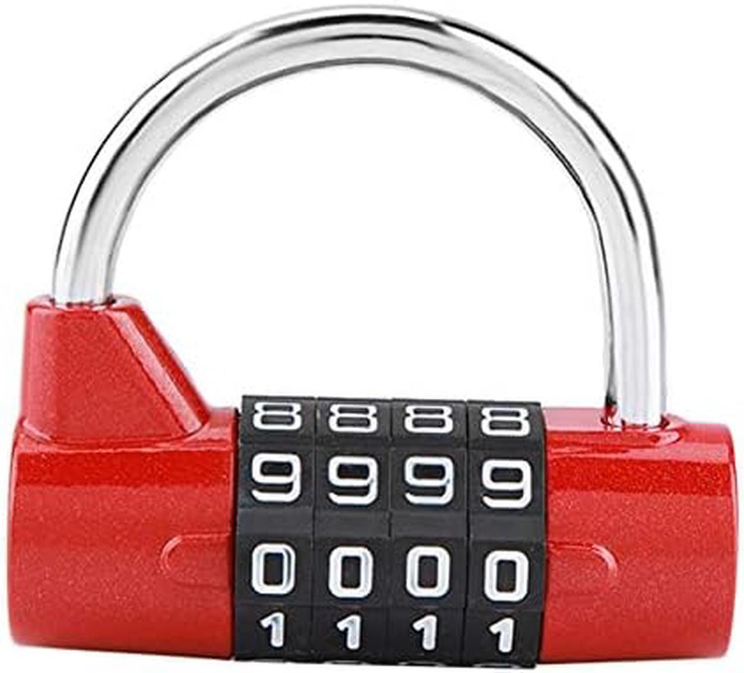 Cadenas à Combinaison 4 Chiffres Sonew - Verrou De Sécurité Mot De Passe Pour Casier Gym, École, Valise Voyage - Bleu Robuste & Compact