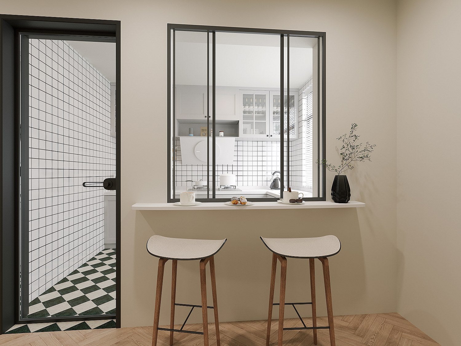 Cristalera corredera de aluminio termolacado negro 120 x 130 cm - ravena