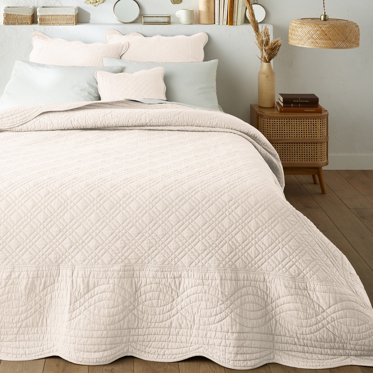 Tissu Satinette Écru - Coton/Polyester - Largeur 280 Cm - Longueur 1 Mètre - Neuf France