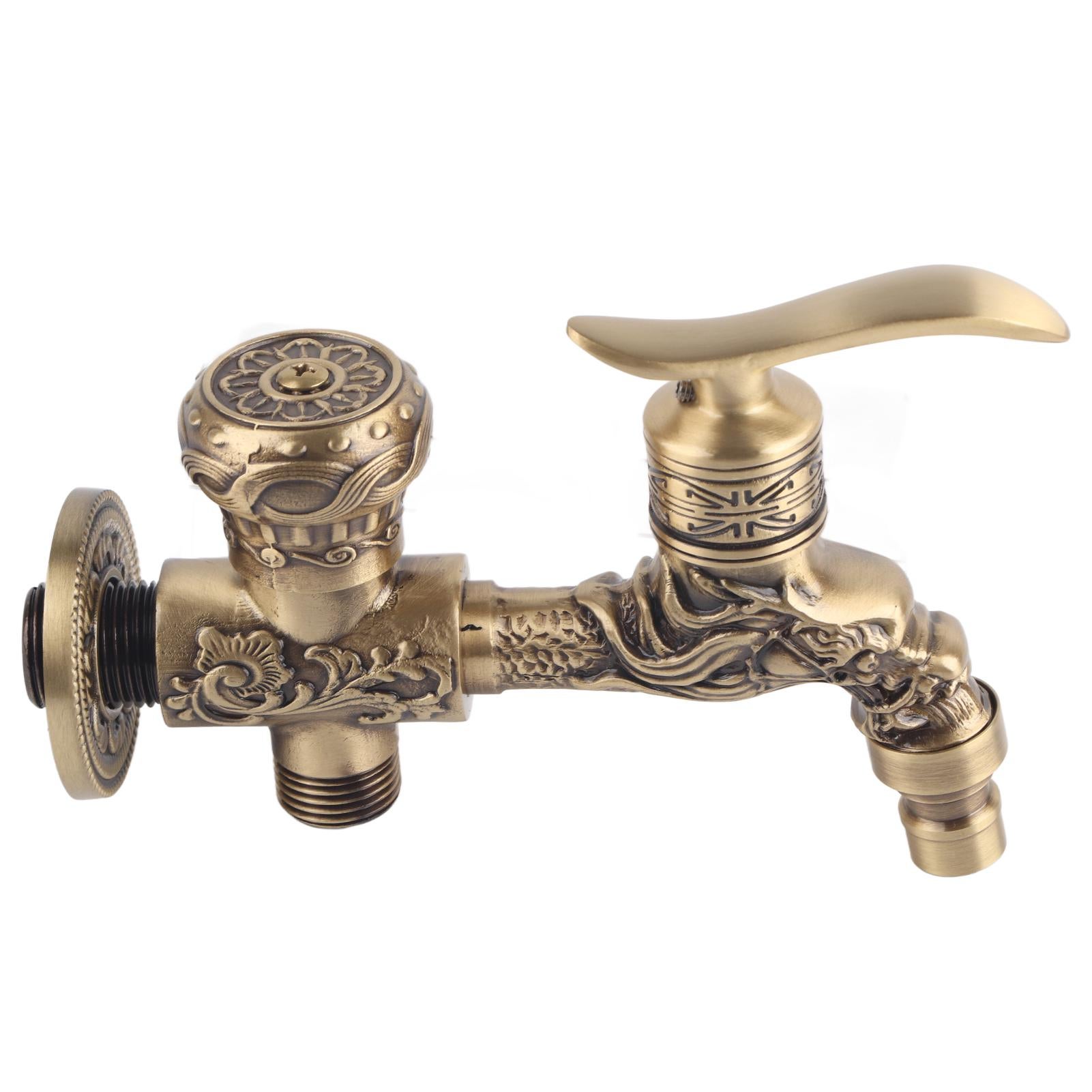 Robinet Lave-Linge Murale En Laiton - Style Vintage - Noir Ou Bronze - Filetage G1/2 - Pour Salle De Bain Ou Jardin