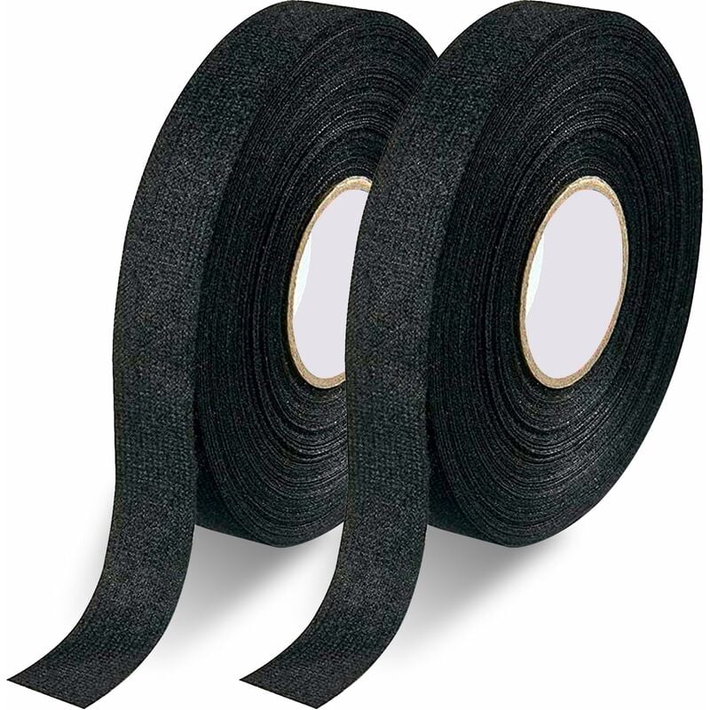 6 szt. Elektryczna taśma izolacyjna z tkaniny 32mx15mm, taśma klejąca do wiązek, flanelowa czarna taśma do kabli samochodowych odporna na ciepło