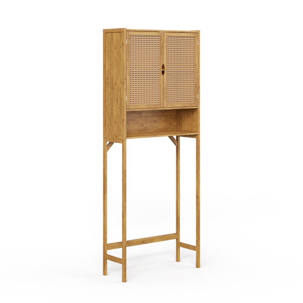 Vicco Szafka na pralkę Liora, Bambus, 66 x 168 cm z 2 drzwiami