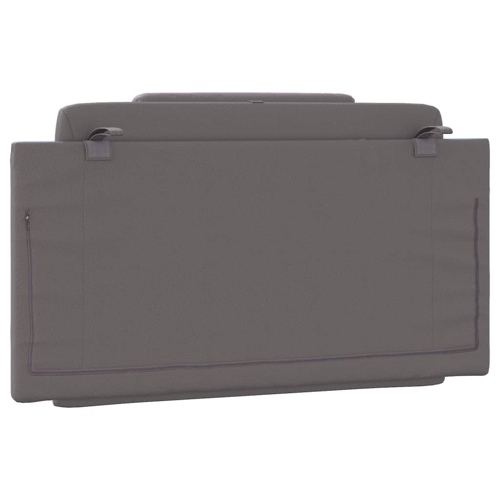 vidaXL Cabecero de cama acolchado cuero sintético gris 100 cm - 7