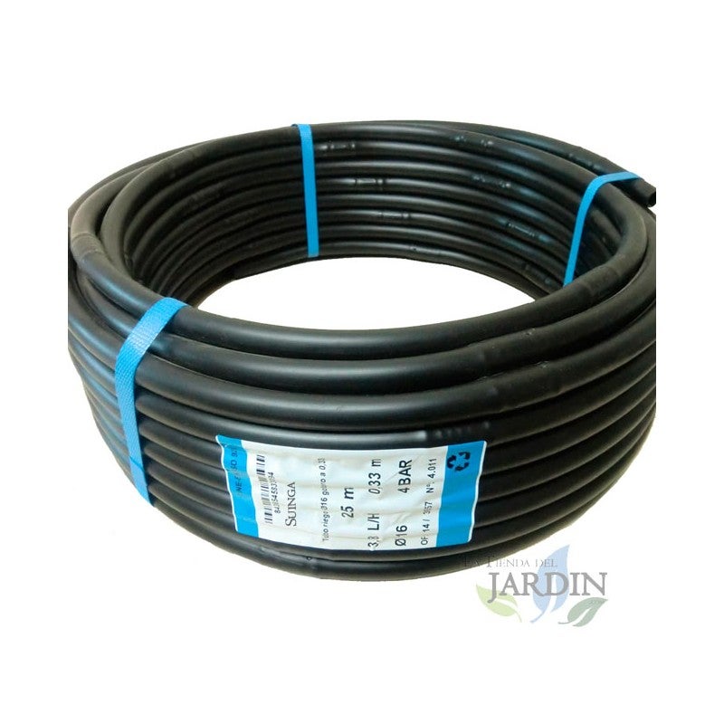 Riegolux 291720 Tubo Per Irrigazione A Goccia 16 Mm – Rotolo Da 25 Metri In Polietilene Nero