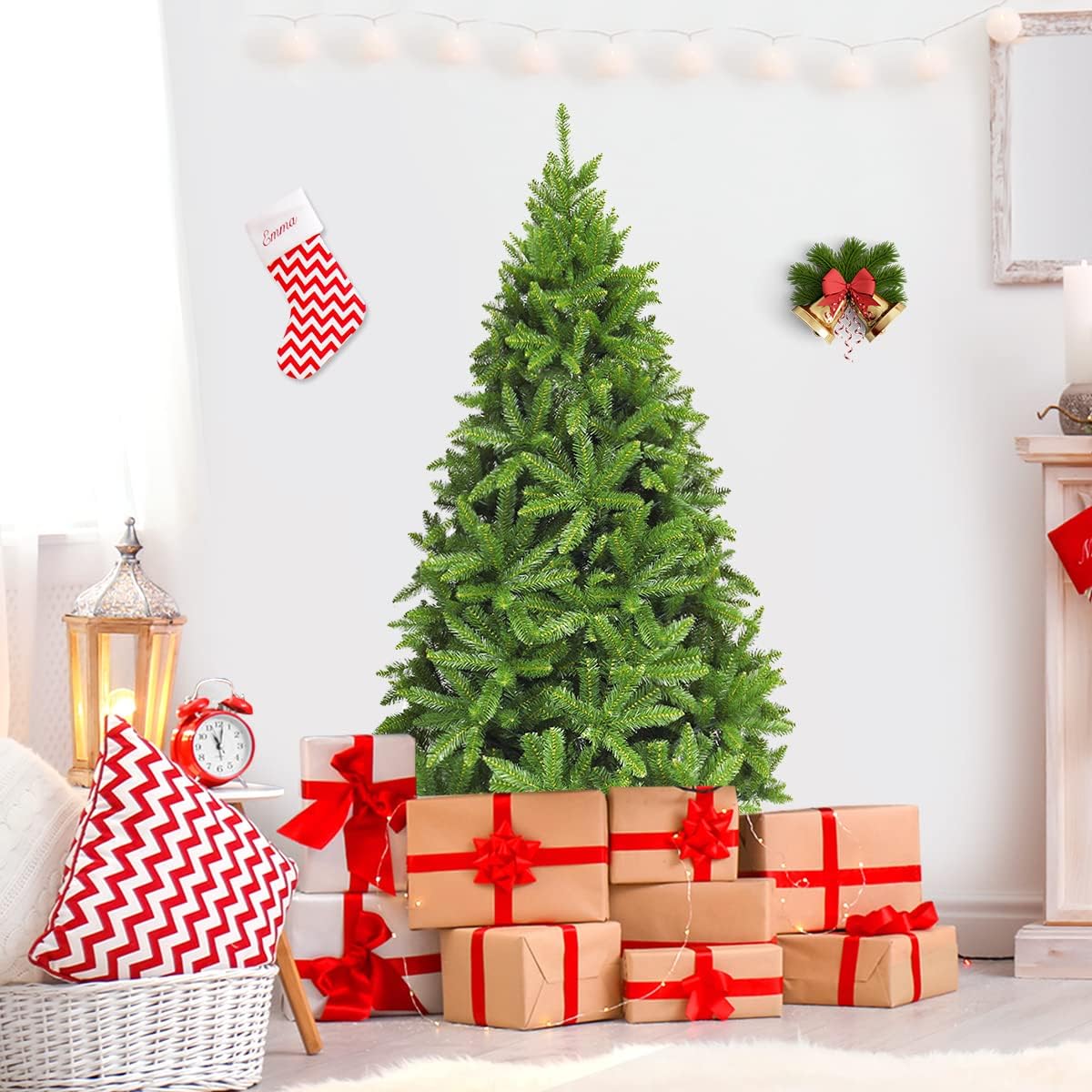 Árbol de Navidad Artificial, 1250Ramas de PVC Ignífugo, Apertura Automática, Decoración Navideña para el Hogar, Verde (180 CM) - 2
