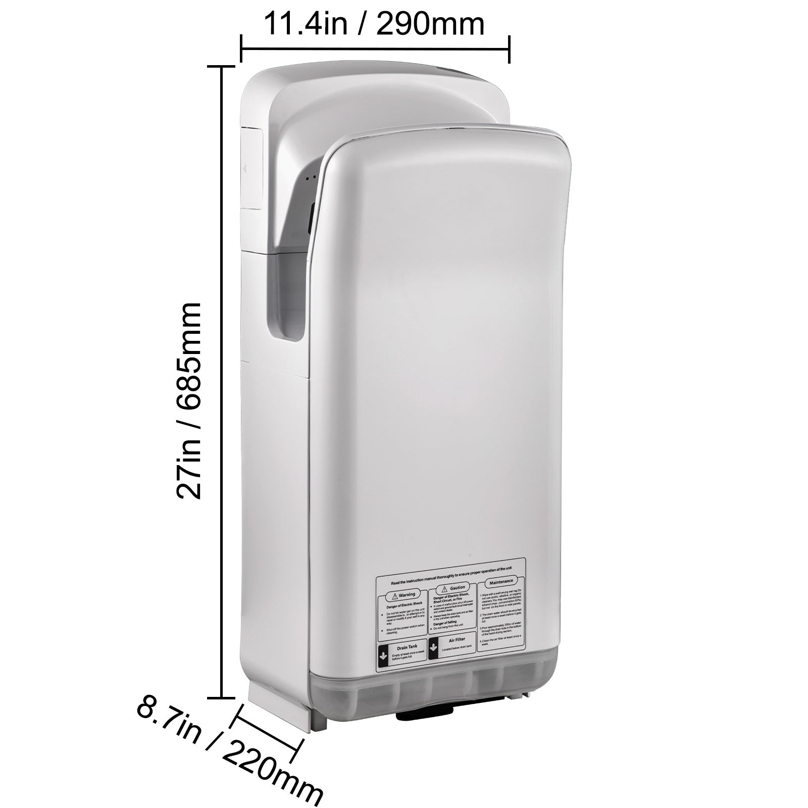 Sèche-mains à jet SucceBuy 2000W 220V Sèche-mains électrique commercial haut de gamme Infrarouge automatique haute vitesse Montage mural ABS - 2