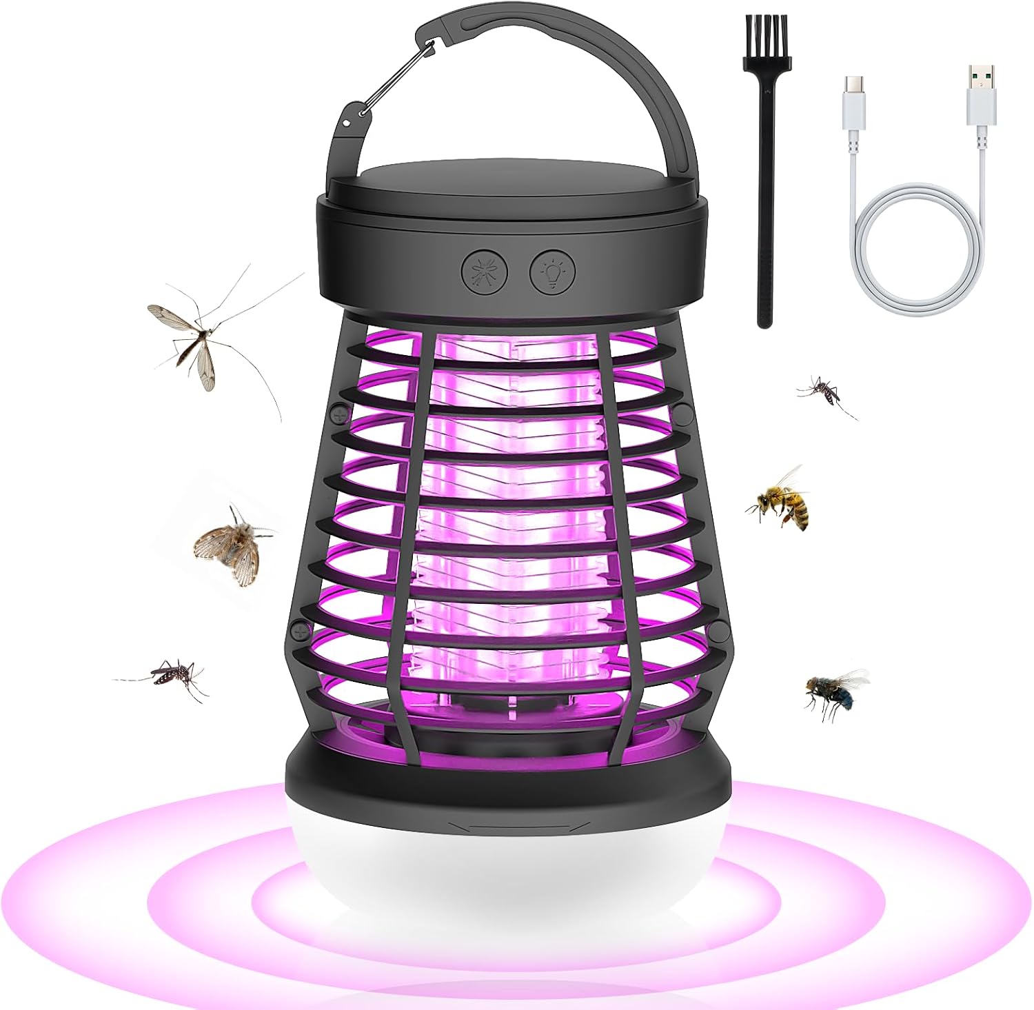 Lampa na komary, lampa UV 365/395 nm niebieska, bateria 2000 mAh, lampa przeciw muchom, lampa przeciw muchom z diodą LED