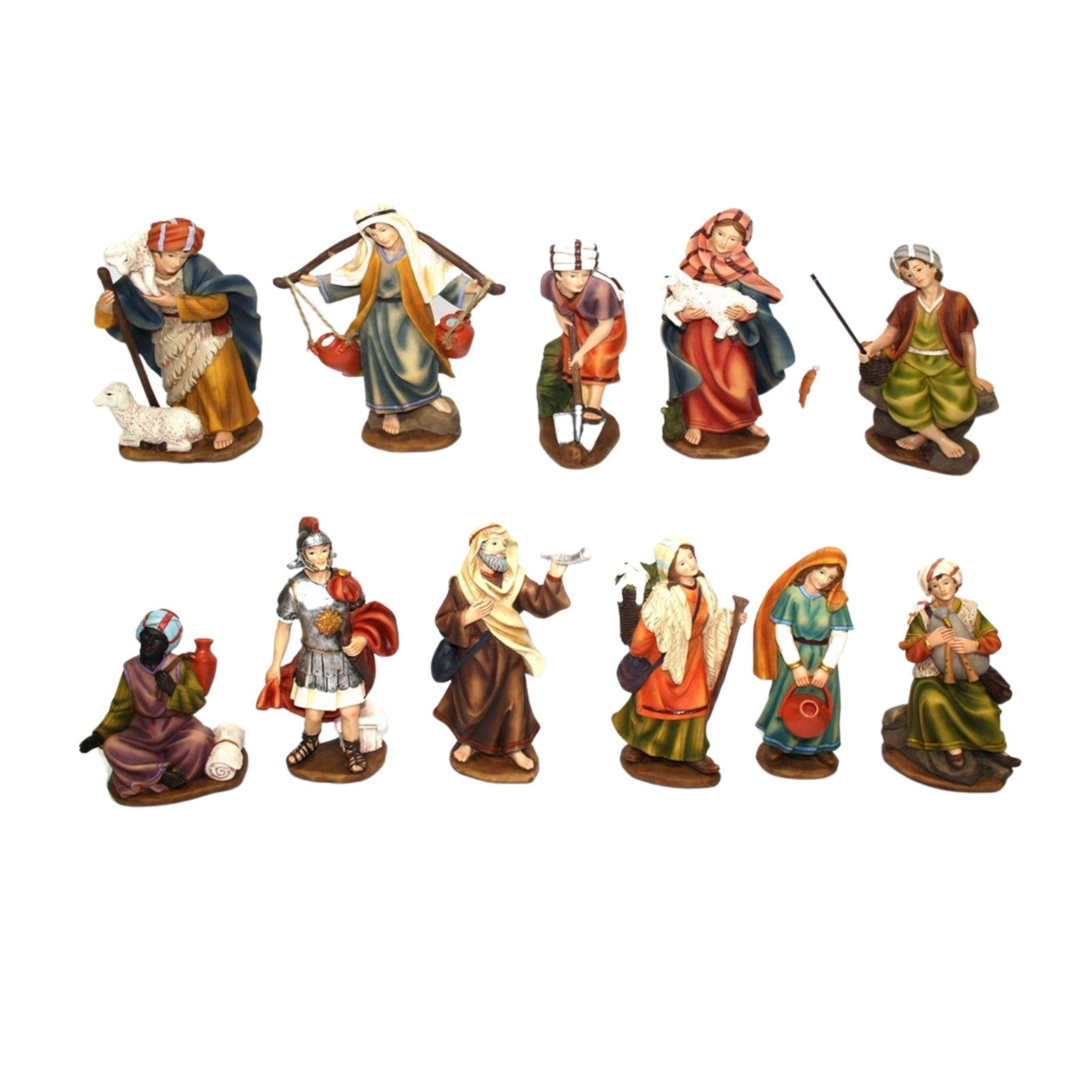 Presepe Alessi Happy Eternity In Porcellana - 5 Pezzi, Decorato A Mano, Con Sacra Famiglia, 20x14x27cm - Foto 4