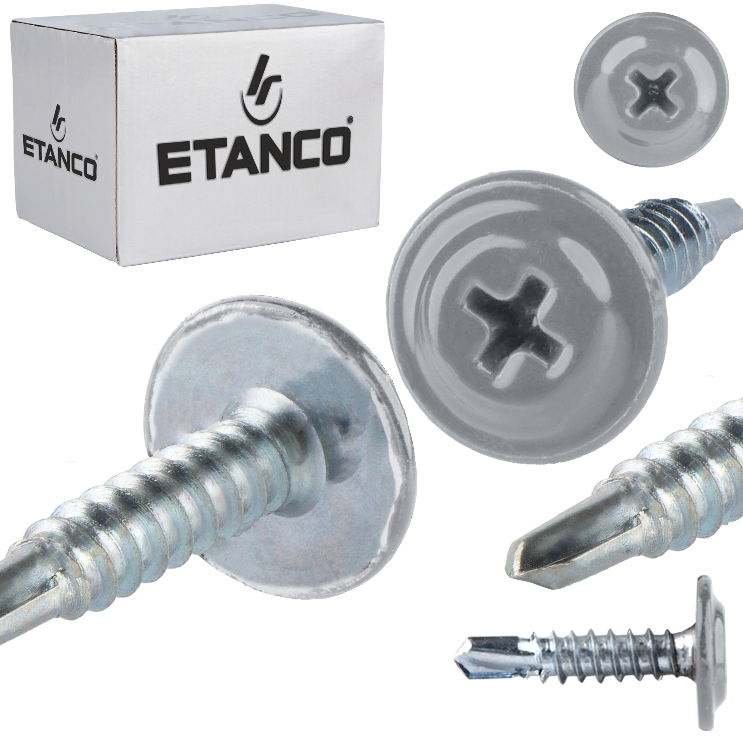 Wkręty podkładkowe Etanco GM-B 4,2x19 mm samowiercące RAL 9006 250szt