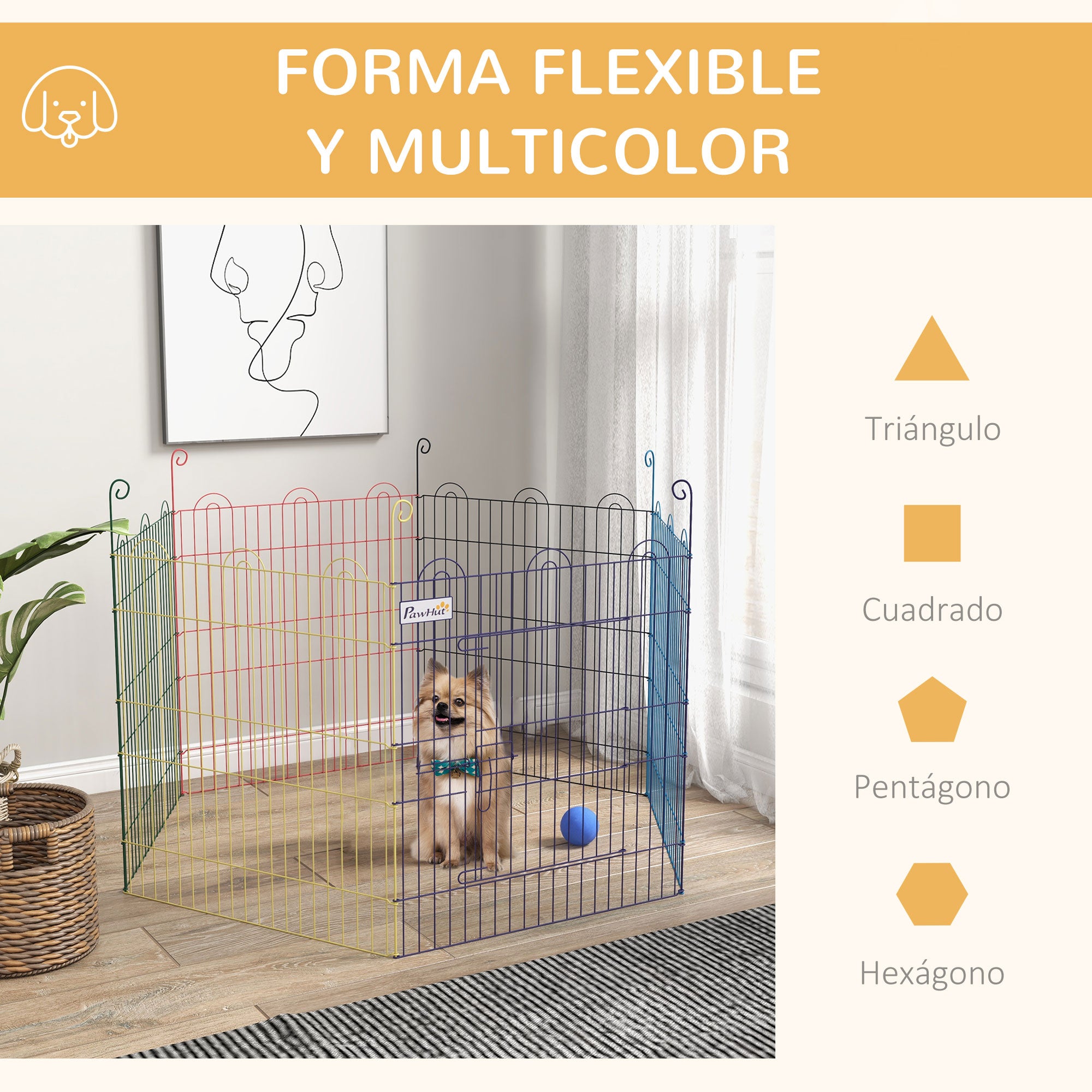 Parque para Animais PawHut Metal Multicor Ø120x60 cm - 5