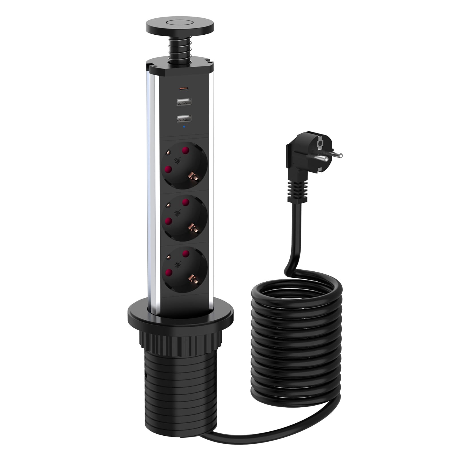 Ciabatta Con 6 Prese Multiple USB 3 Scomparti 2500W 17W 5V 3,4A Cavo 1 Con Presa Interruttore Protetta Da Sovraccarico Ymyny 87927058