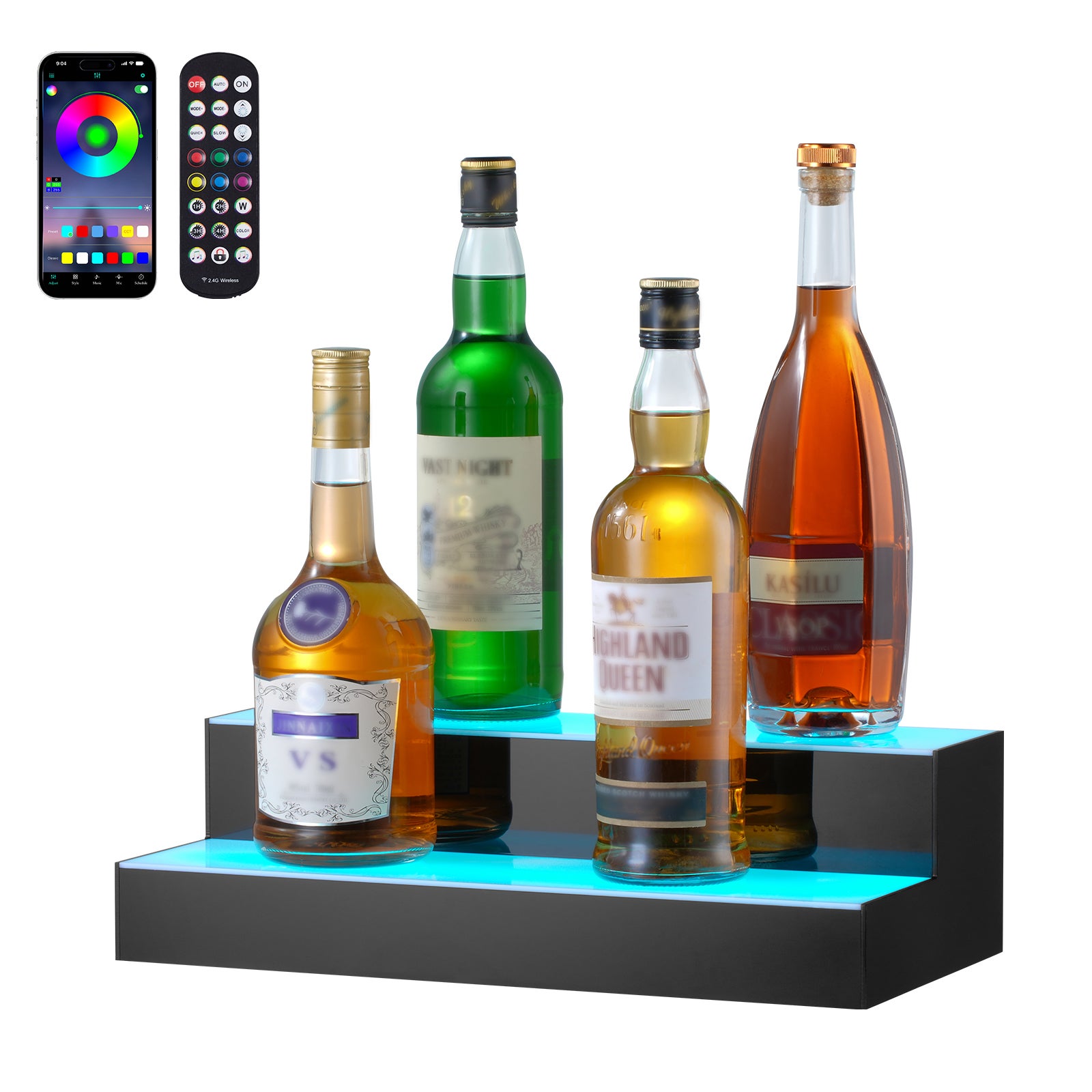 Célébration de luxe dans un bar rétro-éclairé généré par l'IA | Image