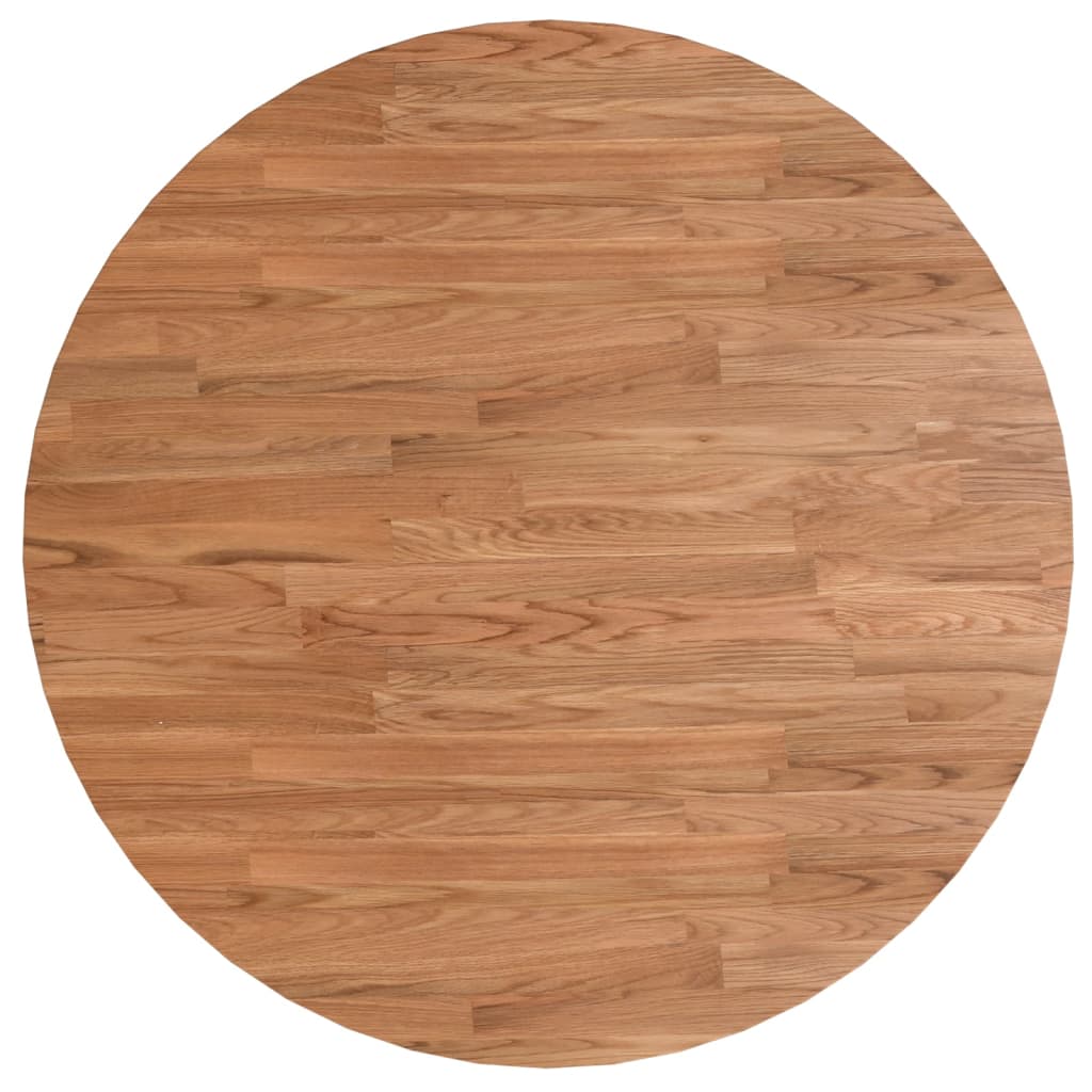 Table ronde plateau bois chêne marron clair 80x1,5 cm- COMFORTXL ...