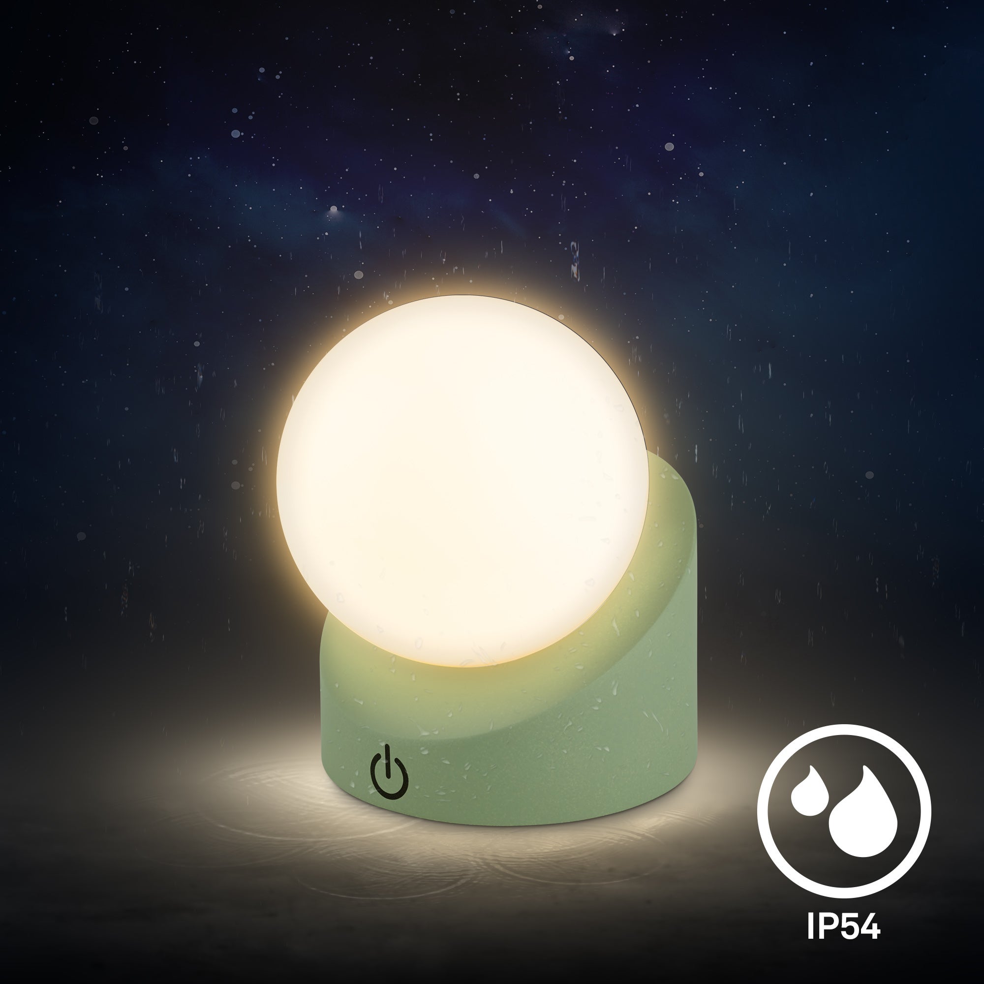 Mini lampe de table LED sans fil IP54, à intensité variable, tactile, protection contre les éclaboussures et la poussière, vert, 10 x 8 x 9 cm - 5