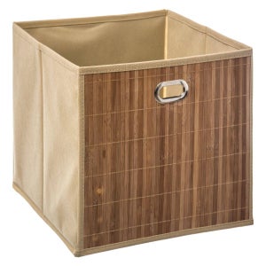 Panier Rangement LISE Beige 5L - Acier Et Polyester, Design Ajouré, 28x20x11cm, Pour Salon/salle De Bain