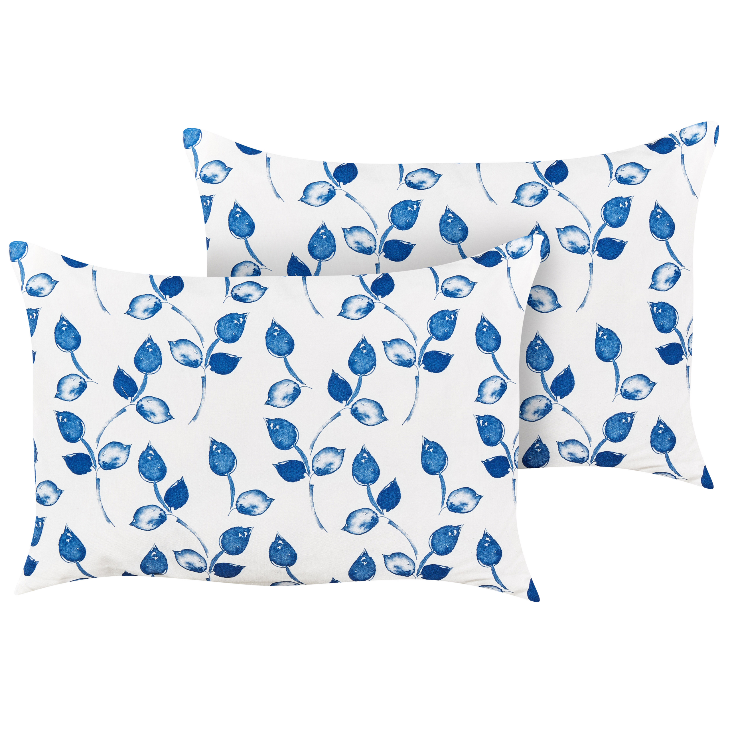 Set de 2 perne pentru exterior TORBORA Imprimeu botanic 40 x 60 cm Alb Albastru 2buc