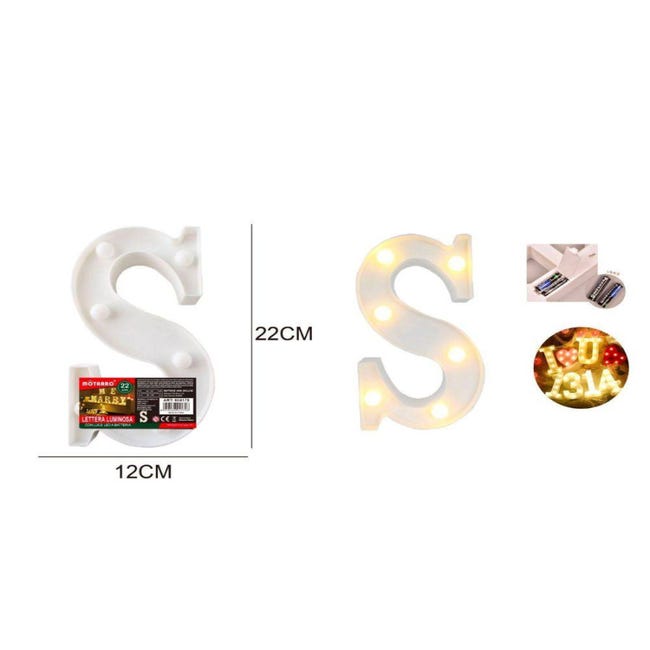 Lettera Luminosa A LED The Home Deco Factory - Lettera U Gigante In Carta Con Stampa, Decorazione Per Camera Da Letto E Soggiorno