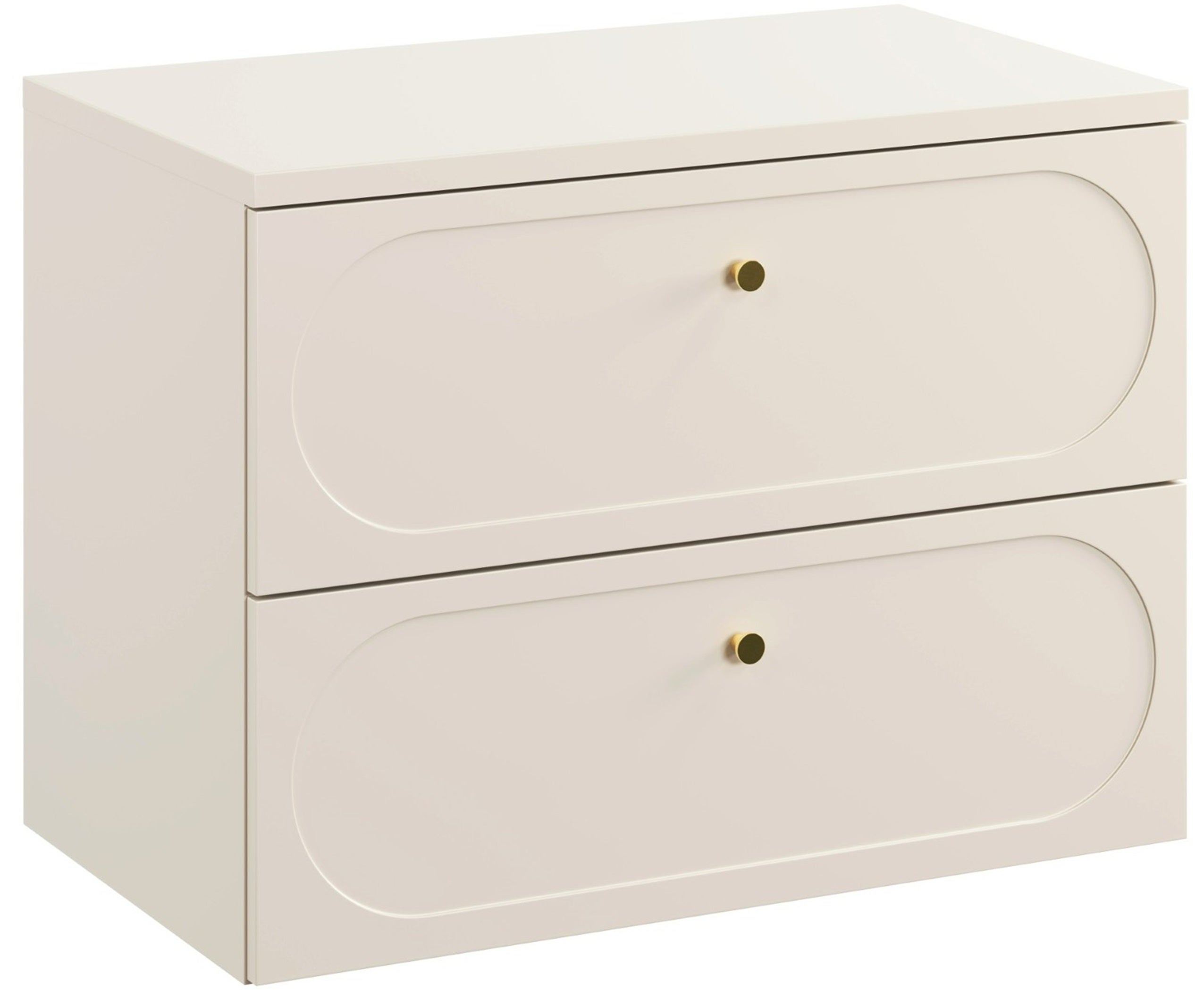 Szafka łazienkowa Donna Sand 80 cm z blatem beżowa frezowana