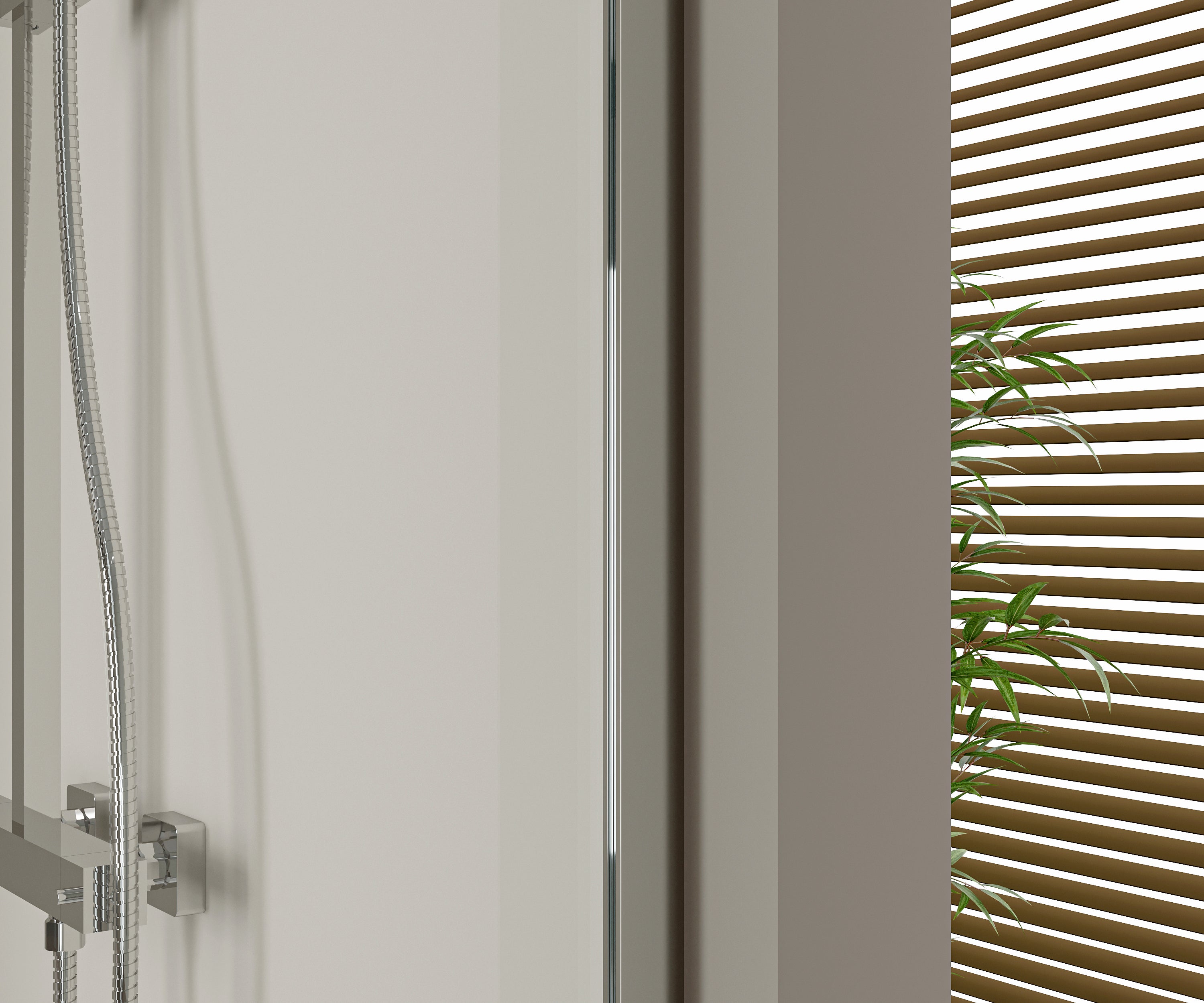 Bernstein Ścianka prysznicowa 90cm Walk-In EX103 profil chrom - drążek sufitowy - 3