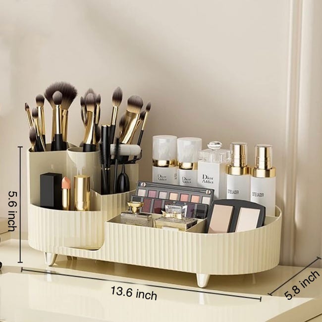 HBlife Organisateur de Maquillage pour Coiffeuse avec Porte-Pinceaux, Grand Organisateur de Comptoir de Salle de Bain Cosmétique Rangement Soins de la Peau, Facile à Ranger Rouges à Lèvres, Vernis à Ongles HBlife Organisateur de Maquillage pour Coiffeuse avec Porte-Pinceaux, Grand Organisateur de Comptoir de Salle de Bain Cosmétique Rangement Soins de la Peau, Facile à Ranger Rouges à Lèvres, Vernis à Ongles