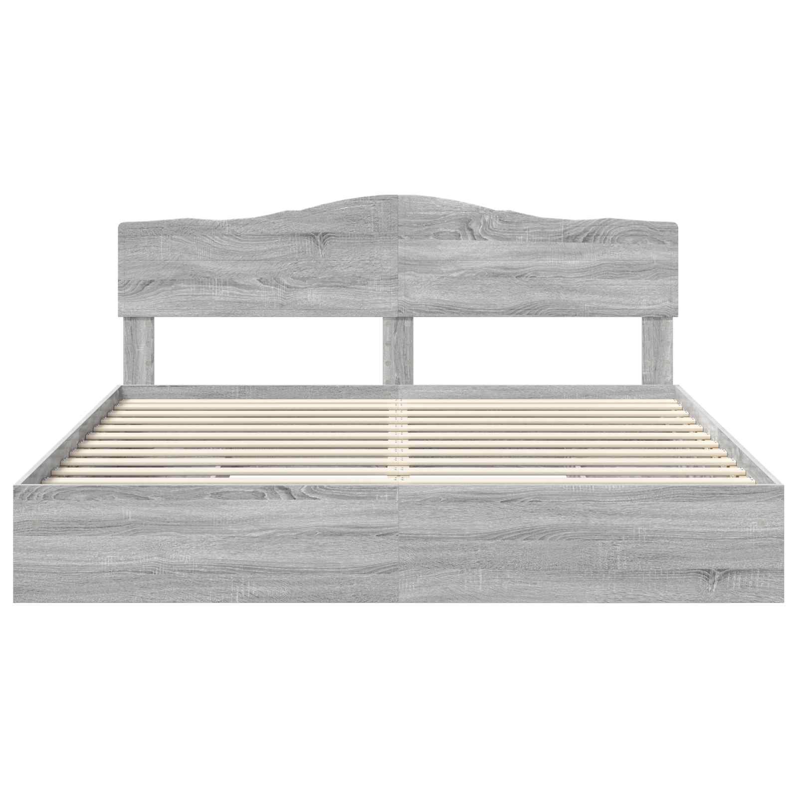 Lit avec rangement, panneau de bois, gris, pour la chambre, 180 × 200 cm - 8