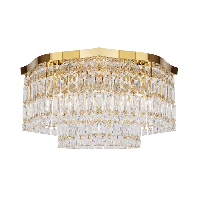 Lampa sufitowa Dune mosiężno-złota 6xE14x60W kryształowa glamour wym: 25 x 45 x 45 cm kryształ Maytoni