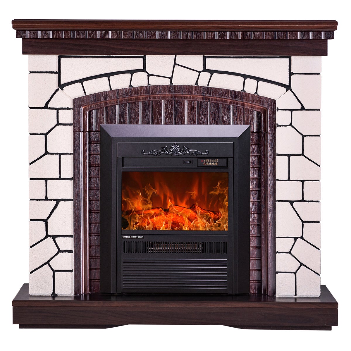 Cheminée électrique Natali & Cristina 2000W Flamme décorative Télécommande Leroy Merlin