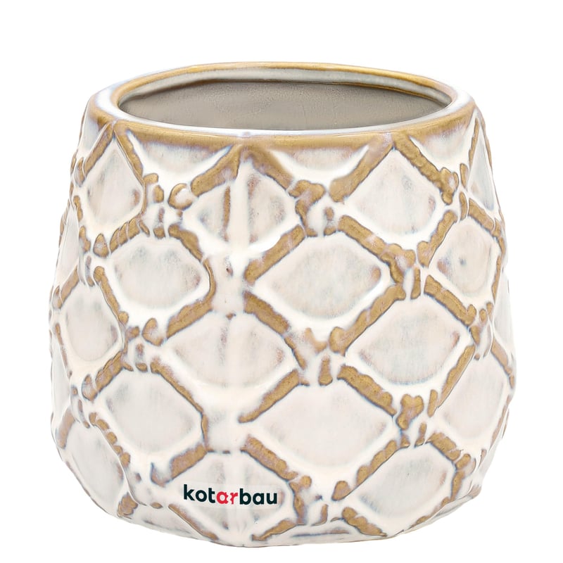 Doniczka ananas fi 90mm donica osłonka ceramiczna ceramika ozdoba na kwiaty - KOTARBAU