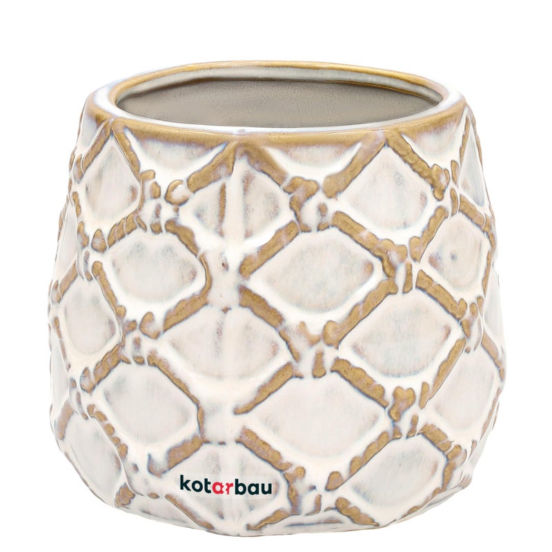 Doniczka ananas fi 90mm donica osłonka ceramiczna ceramika ozdoba na kwiaty - KOTARBAU
