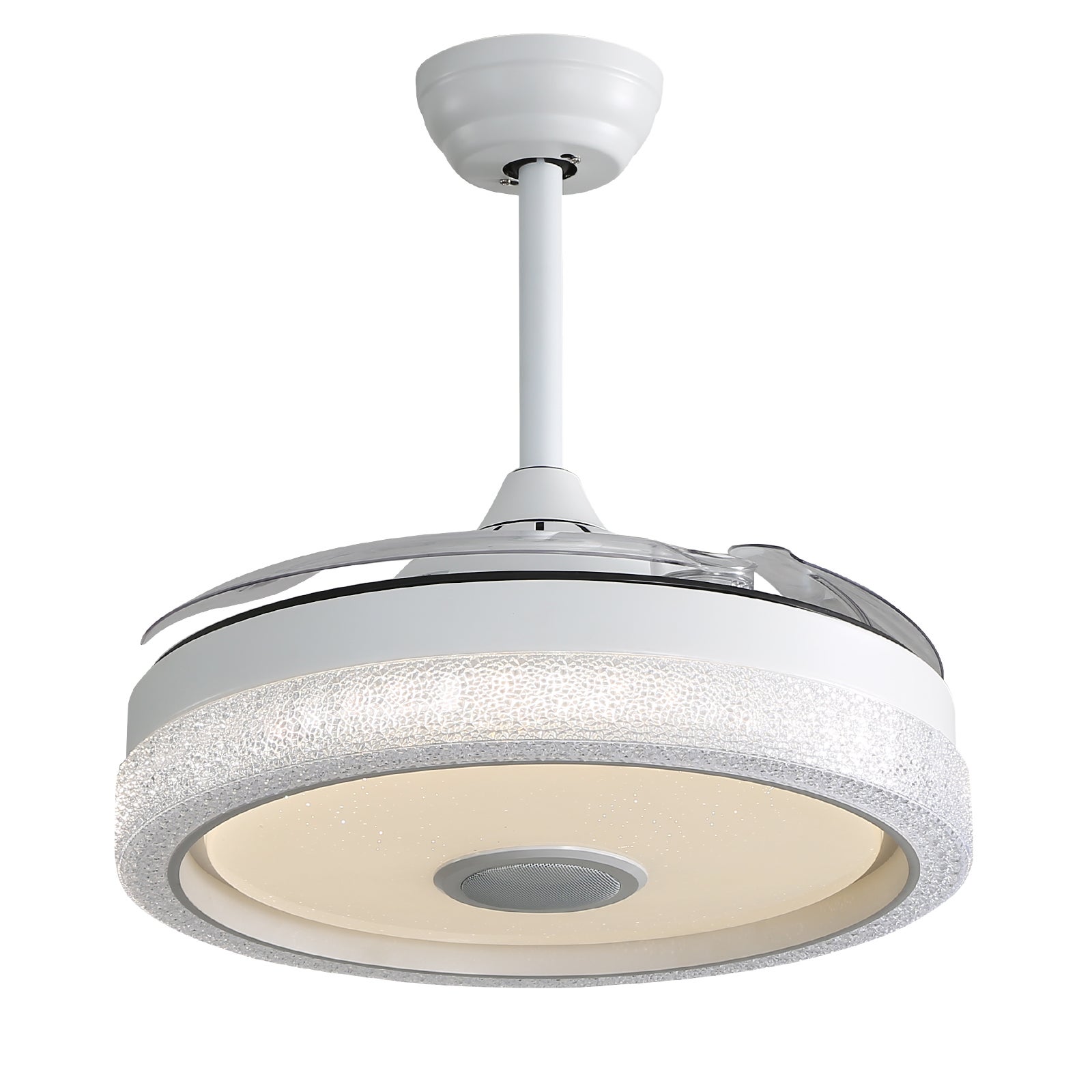 Ventilateur de plafond silencieux et invisible avec moteur CC réversible, éclairage LED, télécommande, blanc, 106,6 cm - 5
