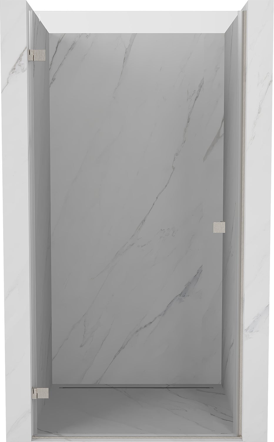 Mexen Lunar-B drzwi prysznicowe uchylne lewe 65 cm, transparent, nikiel szczotkowany - 832-065-000-97-00-L